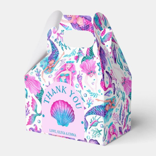 水彩人魚ジョイントシスター誕生日 フェイバーボックス (裏面サイド)