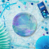 水彩人魚テールバースデーパーティーカスタム ペーパープレート (パーティー)