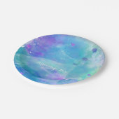 水彩人魚テールバースデーパーティーカスタム ペーパープレート (アングル)