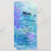 水彩人魚テールバースデーパーティーカスタム メニュー (正面/裏面)
