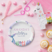 水彩人魚ベビーシャワー紙プレート ペーパープレート (パーティー)