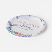 水彩人魚ベビーシャワー紙プレート ペーパープレート (アングル)