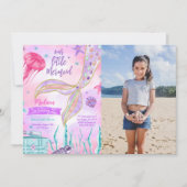 水彩人魚写真招待状 招待状 (正面)