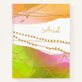 水彩人魚圖案 名稱 現代海灘風格的她 ノートブック