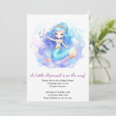 水彩人魚寶寶女孩派對 招待状 (スタンド正面)
