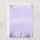 水彩人魚尾巴紫色生日邀請函 招待状 (裏面)