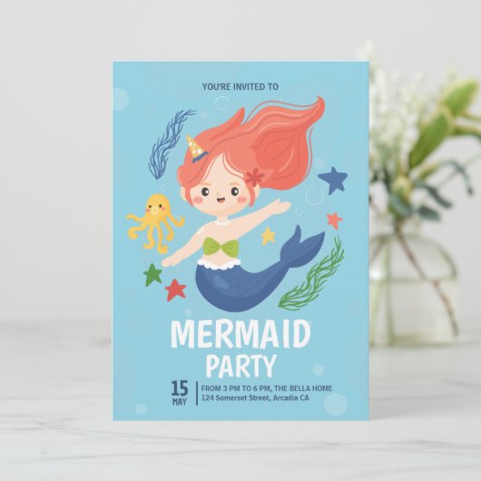 水彩人魚海底生日派對 招待状 (スタンド正面)