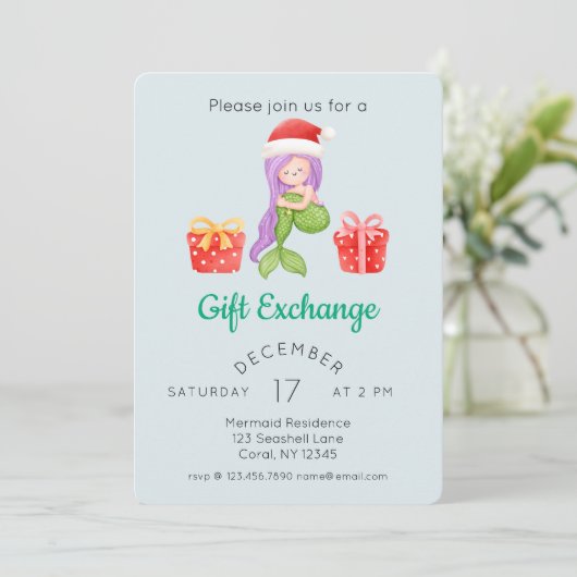 水彩人魚聖誕禮物交換派對 招待状 (スタンド正面)