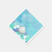 水彩人魚鱗片生日派對定制 スタンダードカクテルナプキン (角)