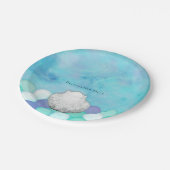 水彩人魚鱗片生日派對定制 ペーパープレート (アングル)