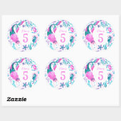 水彩人魚、シーシェル+海生物 ラウンドシール (シート)