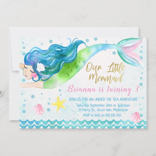 水彩人魚 招待状 (正面)