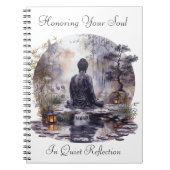 水彩仏像の名誉スパイラル写真ノートブック ノートブック (正面)