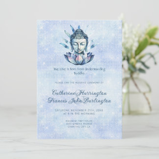 水彩仏頭仏教式結婚式 招待状