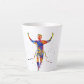 水彩仕上げラインランナー カフェラテマグ (正面)