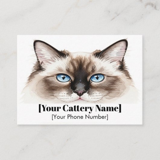 水彩付きカスタマイズ可能な水彩付き名刺 名刺 (正面)