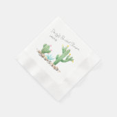 水彩仙人掌 縁ありカクテルナプキン (角)