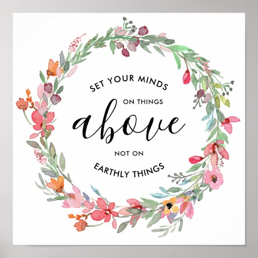 水彩以上のフローラに心を向ける ポスター (正面)