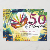 水彩仮装50thバースデーパーティー 招待状 (正面/裏面)