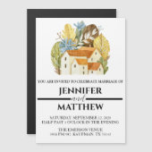 水彩会場とカスタムウェディング招待状 マグネット招待状 (正面/裏面)