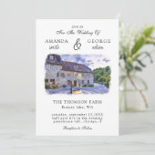 水彩会場ウェディング招待状 招待状 (スタンド正面)