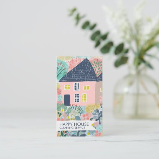 水彩住宅の清掃用集材園QRコード 名刺 (スタンド正面)