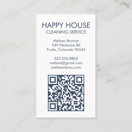 水彩住宅の清掃用集材園QRコード 名刺 (裏面)