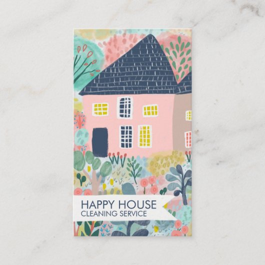 水彩住宅の清掃用集材園QRコード 名刺 (正面)