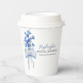 水彩何かブルーデルフィニウムパーティー 紙コップ (正面)