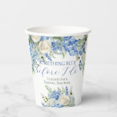 水彩何か青フローラブライダルシャワー 紙コップ (正面)