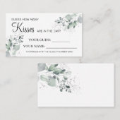 水彩何枚のキスブライダルシャワー プレイスカード (正面/裏面)