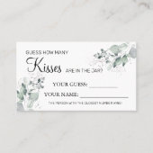 水彩何枚のキスブライダルシャワー プレイスカード (正面)