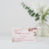 水彩何枚のキスブライダルシャワー プレイスカード (スタンド正面)