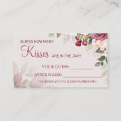 水彩何枚のキスブライダルシャワー プレイスカード (正面)