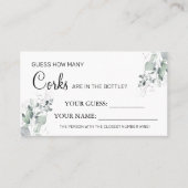 水彩何枚のコルクブライダルシャワーカードゲーム プレイスカード (正面)