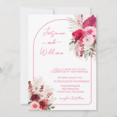 水彩保モダン保エレガントフローラ結婚ズ 招待状 (正面)