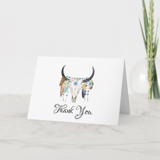 水彩保保スカルサンキュー カード (正面)