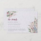 水彩保保フローラと植物学結婚の エンクロージャーカード (正面/裏面)