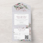 水彩保保フローラと植物学結婚の オールインワン招待状 (内側)