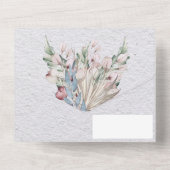 水彩保保フローラと植物学結婚の オールインワン招待状 (裏面)