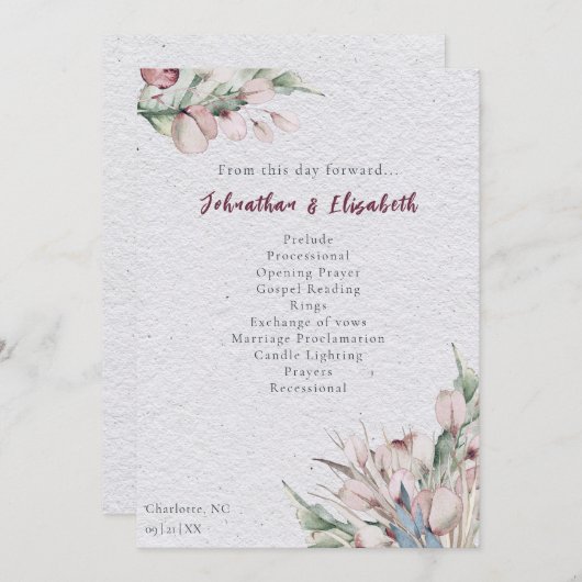 水彩保保フローラと植物学結婚の プログラム (正面/裏面)