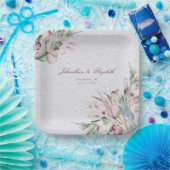 水彩保保フローラと植物学結婚の ペーパープレート (パーティー)