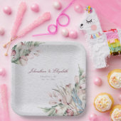 水彩保保フローラと植物学結婚の ペーパープレート (パーティー)