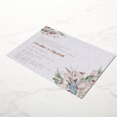 水彩保保フローラと植物学結婚の 箔招待状 (回転した状態)