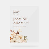 水彩保保フローラ秋結婚の歓迎 アクリルサイン (正面)