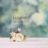 水彩保保フローラ秋結婚の歓迎 アクリルサイン (ニュートラル)