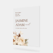 水彩保保フローラ秋結婚の歓迎 アクリルサイン (傾斜)