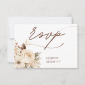 水彩保保フローラ秋結婚の 出欠カード (正面)