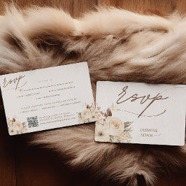 水彩保保フローラ秋結婚の 出欠カード