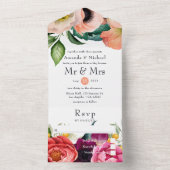 水彩保保フローラ結婚ズ オールインワン招待状 (内側)